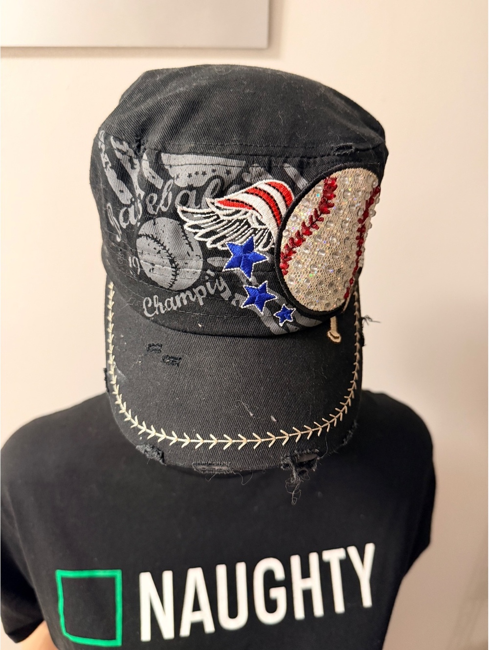 Leader Black Baseball Champion Embroidered Cap
